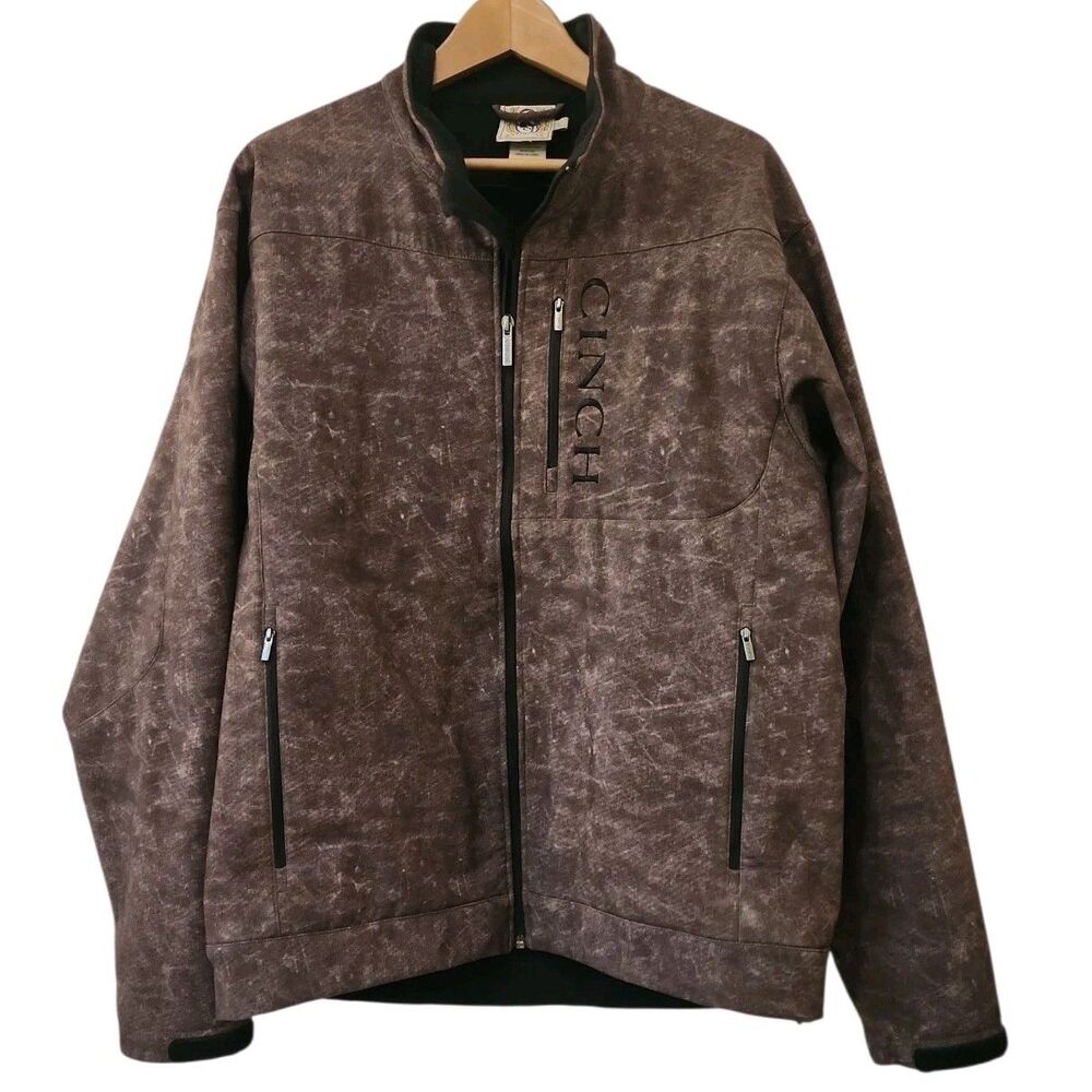 Cinch Jacket Mens Large Concealed Carry Brown Bonded Western Cowboy Ranch Wear